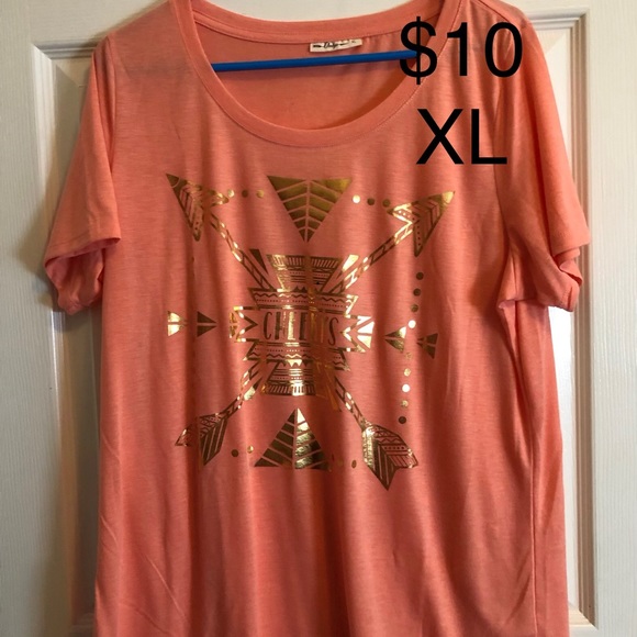Coral and gold t shirt - Picture 1 of 1